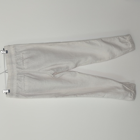 Athleta Women's Size 6 Cabo Linen Jogger Cream and Tan Animal Print - Picture 2 of 8